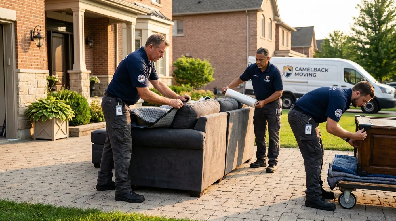 Large estate moving crew wrapping furniture in Troy, MO